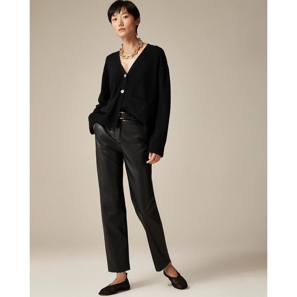 J. Crew 37A‎ NWT Kate Straight-Leg Pant in Faux Leather Black BU141 Size 8
